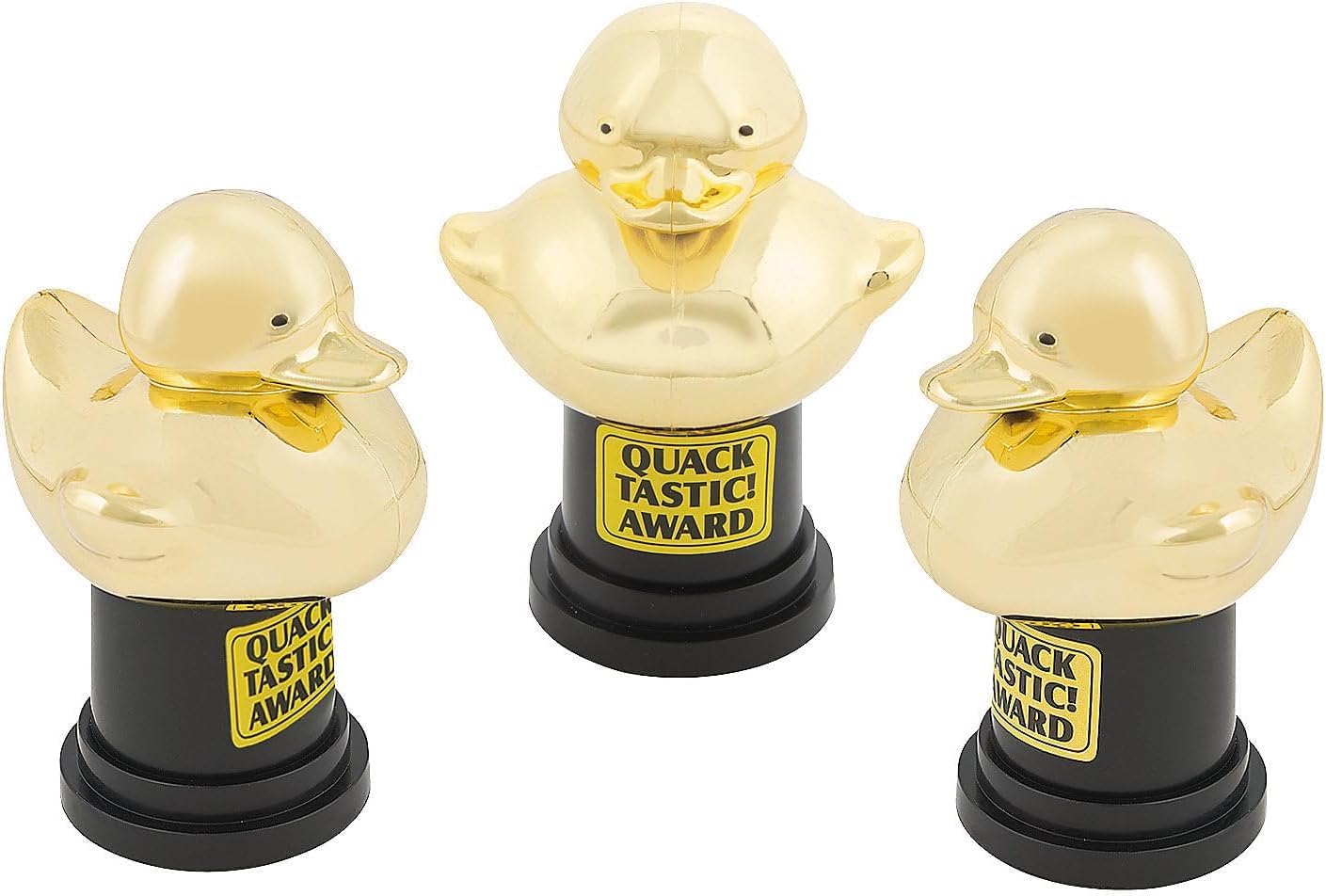 10 - Pack Funny Duck Trophies – Secret Santa Gag Gifts & White Elephant Prizes - Tree Treasures