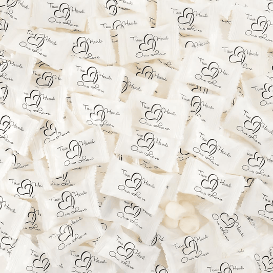 216ct Butter Mints Bulk Candy – "Two Hearts" Buttermints Individually Wrapped for Guests, Thank You Mints, and Wedding Welcome Bag Stuffers - Tree Treasures