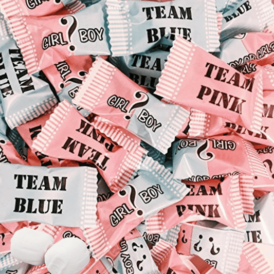 216ct Gender Reveal Buttermints – Individually Wrapped Pink and Blue Candy for Baby Shower Favors, Gender Reveal Snacks, Team Pink and Team Blue - Tree Treasures