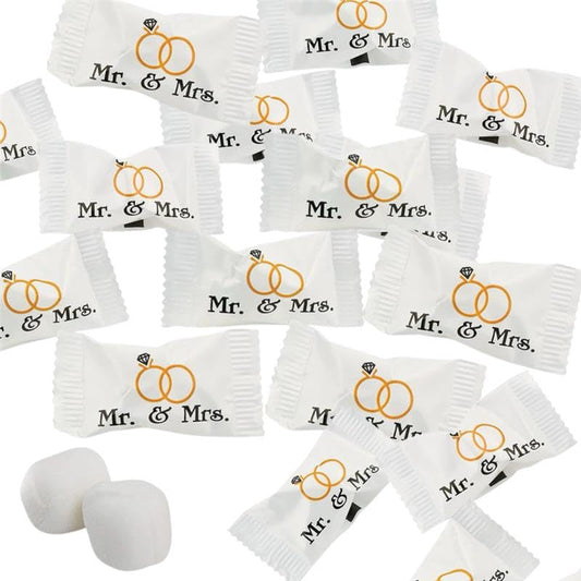 216ct Mr. and Mrs. Wedding Buttermints Individually Wrapped – White Butter Mints for Bridal Shower, Engagement Candy, and Reception – Bulk Wedding Candies - Tree Treasures
