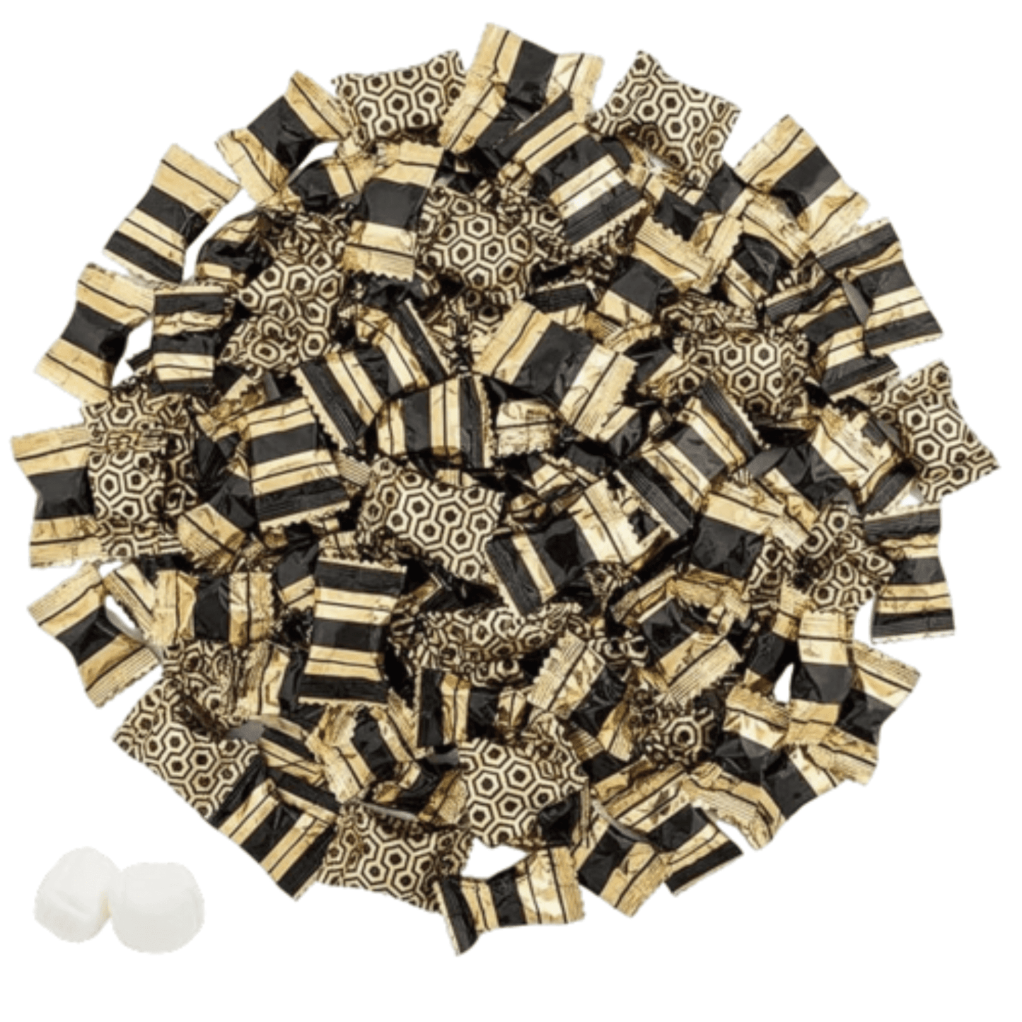 216pk Gold and Black Buttermints Individually Wrapped Bulk – Wedding Mints, Thank You Candy, Party Favors, Graduation, Retirement, New Years, Candy Buffet, Prom and Anniversary - Tree Treasures