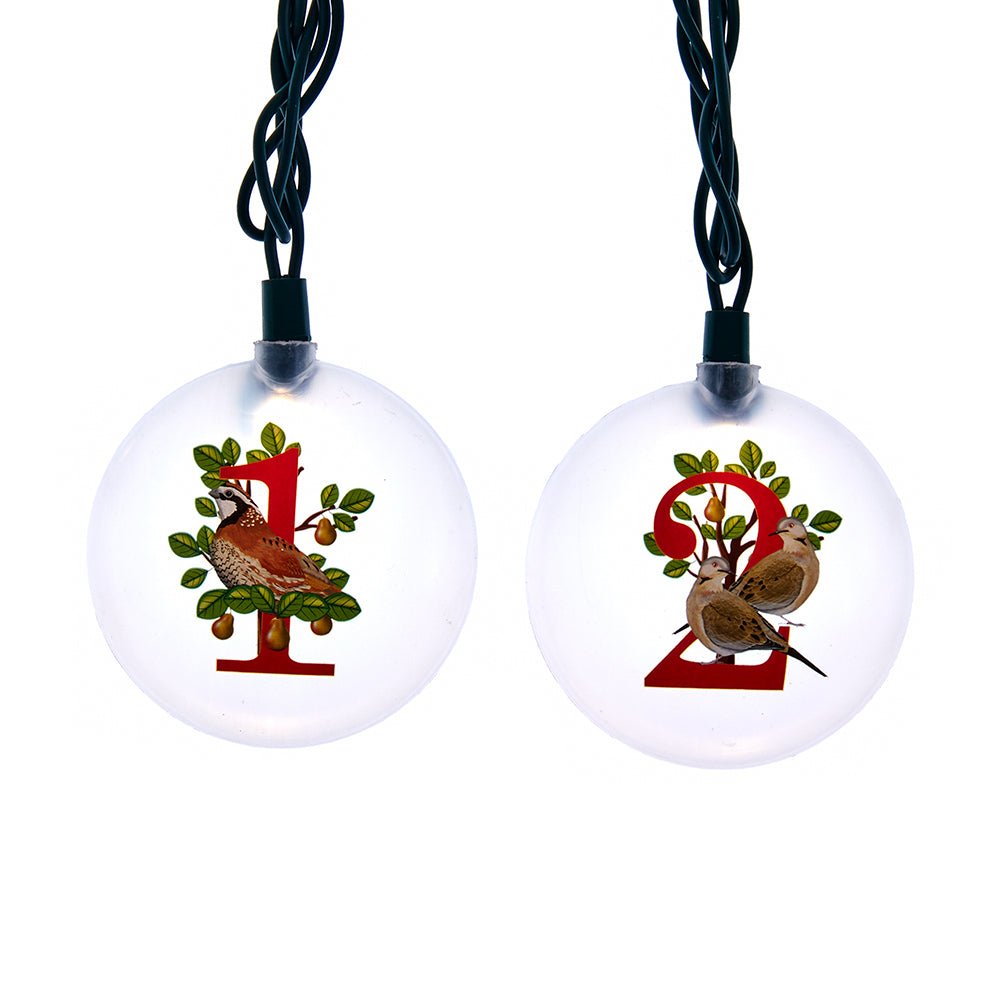 27.5 ft 12 Days of Christmas Vintage LED String Lights – Warm White, UL, Indoor/Outdoor - Tree Treasures