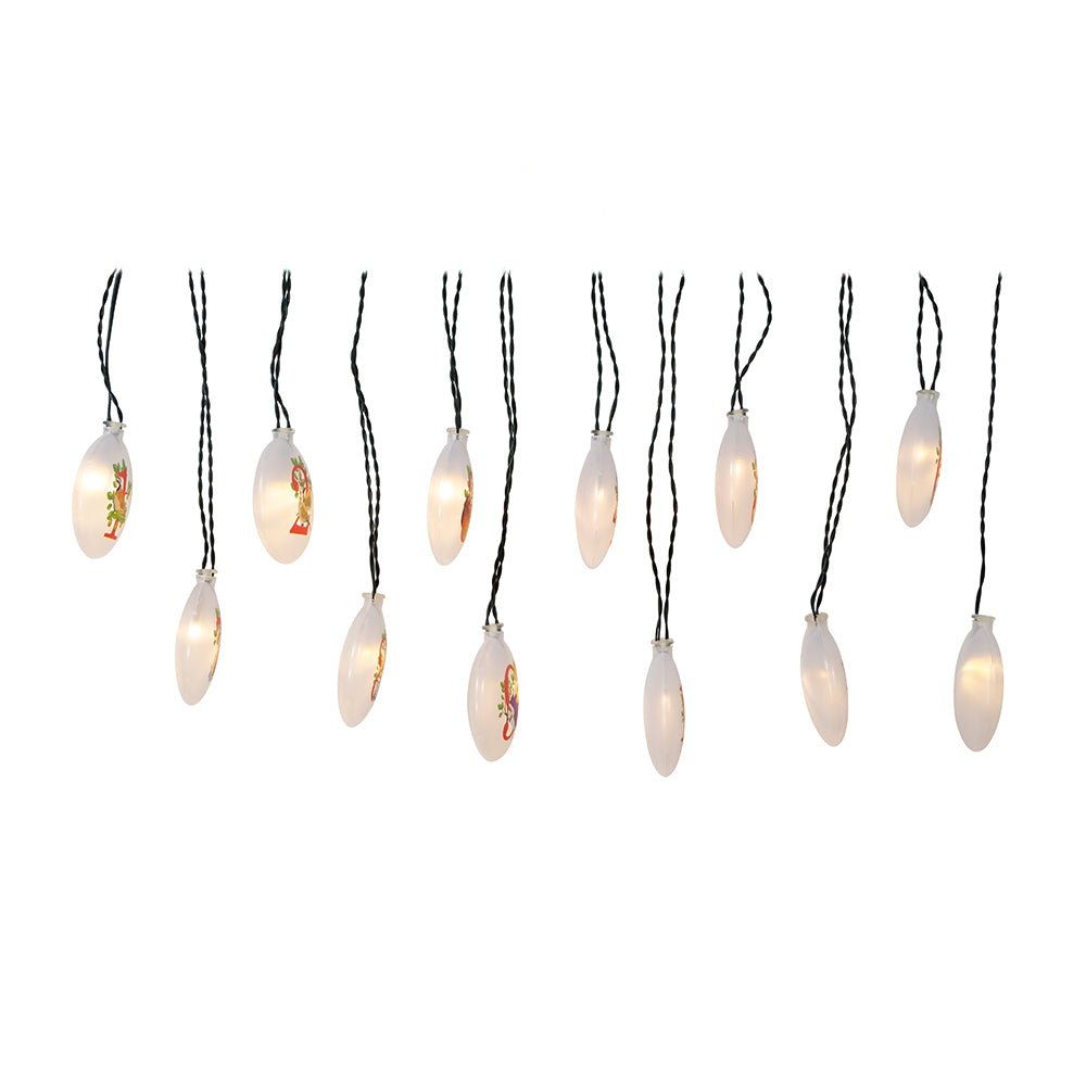 27.5 ft 12 Days of Christmas Vintage LED String Lights – Warm White, UL, Indoor/Outdoor - Tree Treasures
