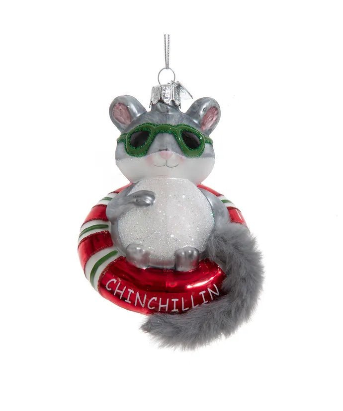 3 - Inch Chinchillin Chinchilla Glass Ornament – Noble Gems - Tree Treasures