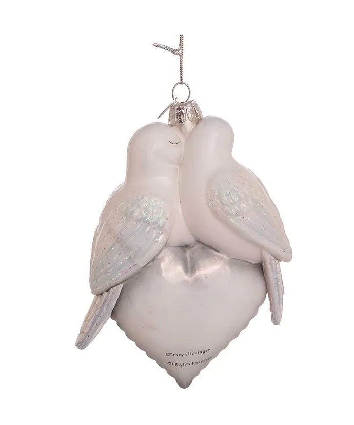 4.75 - Inch Doves First Christmas Heart Ornament – Noble Gems - Tree Treasures