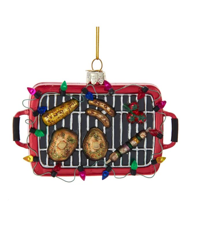 5.5 - Inch Glass Barbecue Grill Ornament – Noble Gems - Tree Treasures