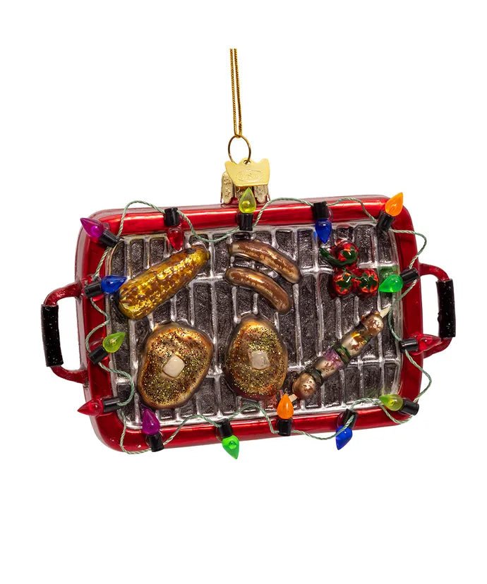 5.5 - Inch Glass Barbecue Grill Ornament – Noble Gems - Tree Treasures