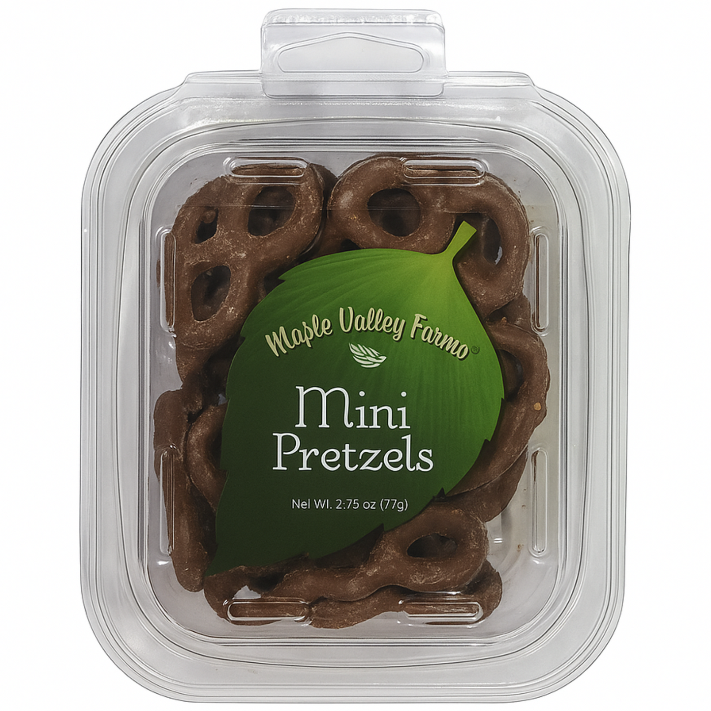 Maple Valley Farms Mini Chocolate Pretzels 2.75 OZ Peg Tub
