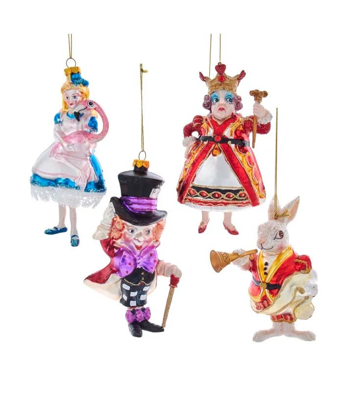 Alice in Wonderland Ornament Set – Noble Gems (4 Pieces) - Tree Treasures