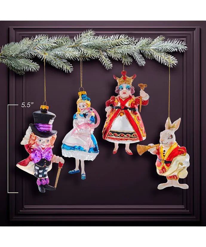 Alice in Wonderland Ornament Set – Noble Gems (4 Pieces) - Tree Treasures