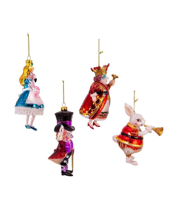 Alice in Wonderland Ornament Set – Noble Gems (4 Pieces) - Tree Treasures