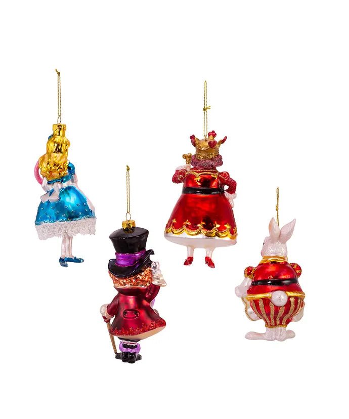 Alice in Wonderland Ornament Set – Noble Gems (4 Pieces) - Tree Treasures