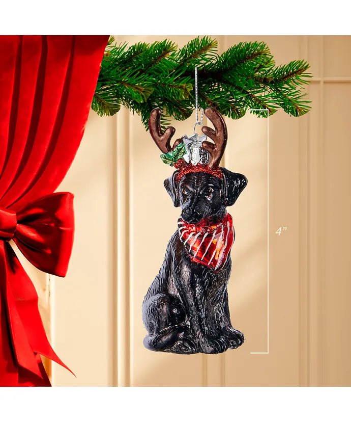 Black Labrador Retriever Glass Ornament – Noble Gems - Tree Treasures