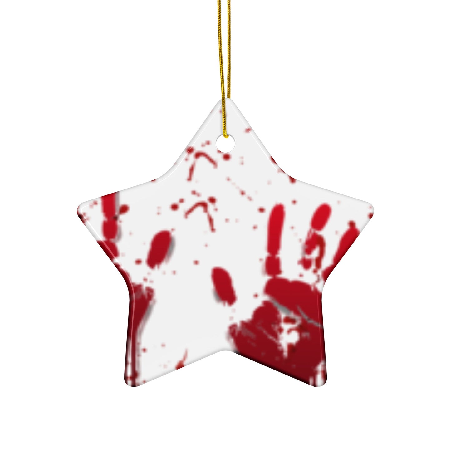 Bloody Handprint Horror Ornament – Creepy Christmas Decor in 4 Shapes - Tree Treasures