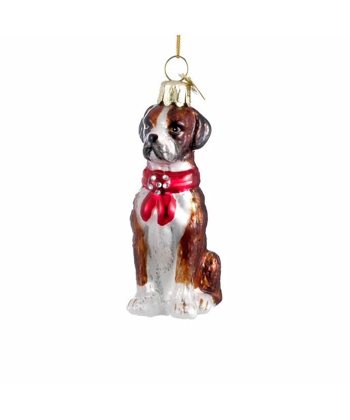 Boxer Dog Glass Ornament – Noble Gems by Kurt Adler - Tree Treasures