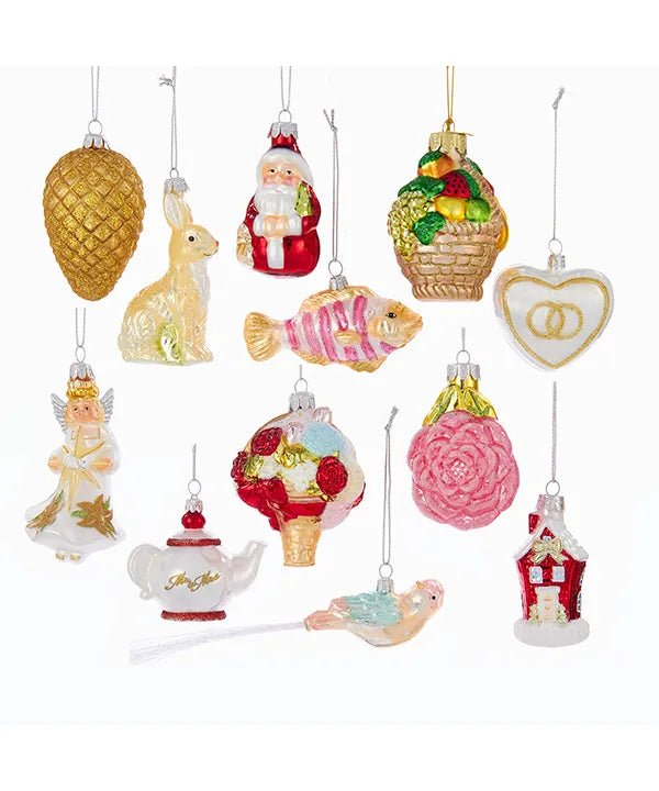 Bridal Ornament Set – Glass 3"–4.375" – 12 - Piece – Noble Gems - Tree Treasures