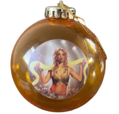 Britney Spears Snake Ornament – Amber or Emerald Shatterproof Ball - Tree Treasures