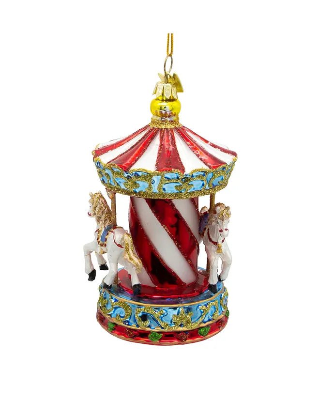Carousel Merry Go Round Glass Ornament – Noble Gems - Tree Treasures