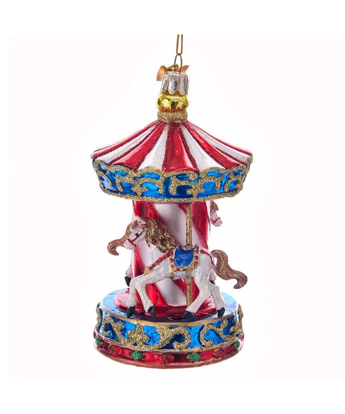 Carousel Merry Go Round Glass Ornament – Noble Gems - Tree Treasures