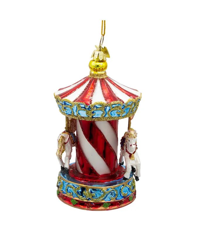 Carousel Merry Go Round Glass Ornament – Noble Gems - Tree Treasures