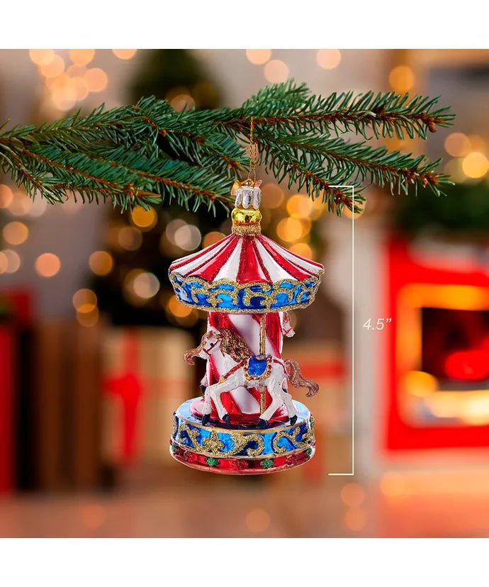 Carousel Merry Go Round Glass Ornament – Noble Gems - Tree Treasures