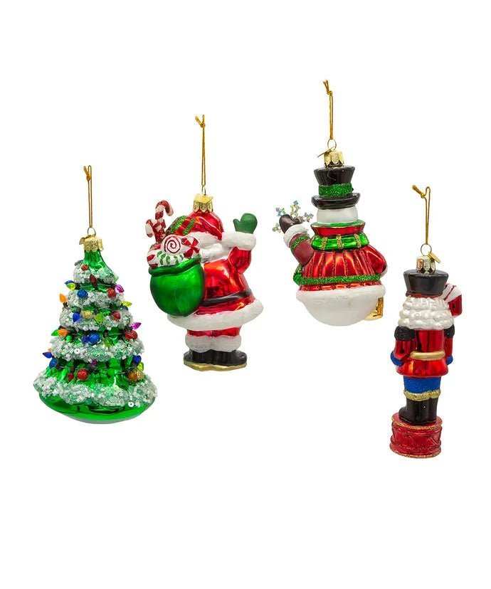Christmas Ornament Box Set – 4 - Piece – 3"–5.75" – Noble Gems - Tree Treasures