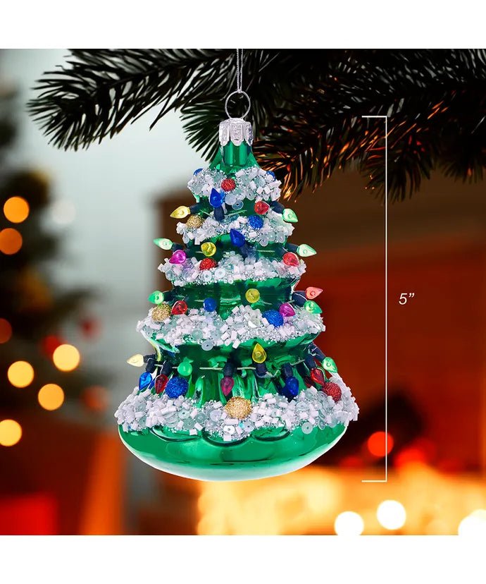 Christmas Tree Glass Ornament – 5 - Inch Noble Gems - Tree Treasures