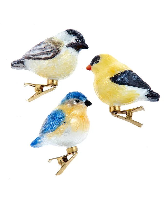 Chubby Bird Glass Ornament Set – 2.5 - Inch Noble Gems (3 Pieces) - Tree Treasures