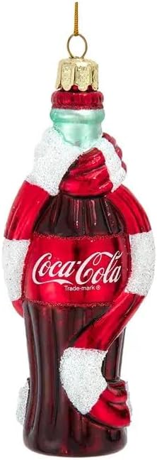 Coca - Cola® Glass Bottle With Scarf Ornament - Tree Treasures
