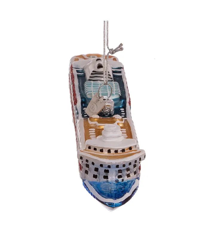 Cruise Ship Glass Ornament – 6 - Inch Noble Gems - Tree Treasures