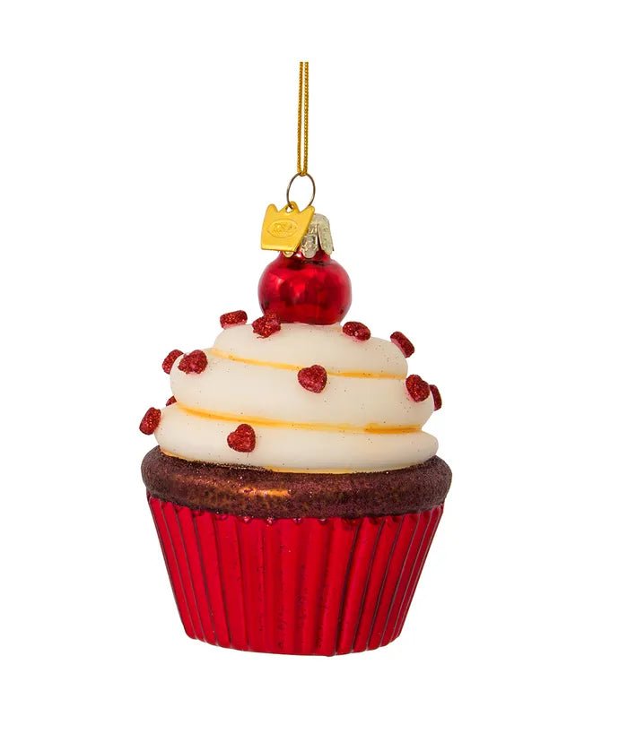 Cupcake Glass Ornament Set – 3.65 - Inch Noble Gems (3 Pieces) - Tree Treasures