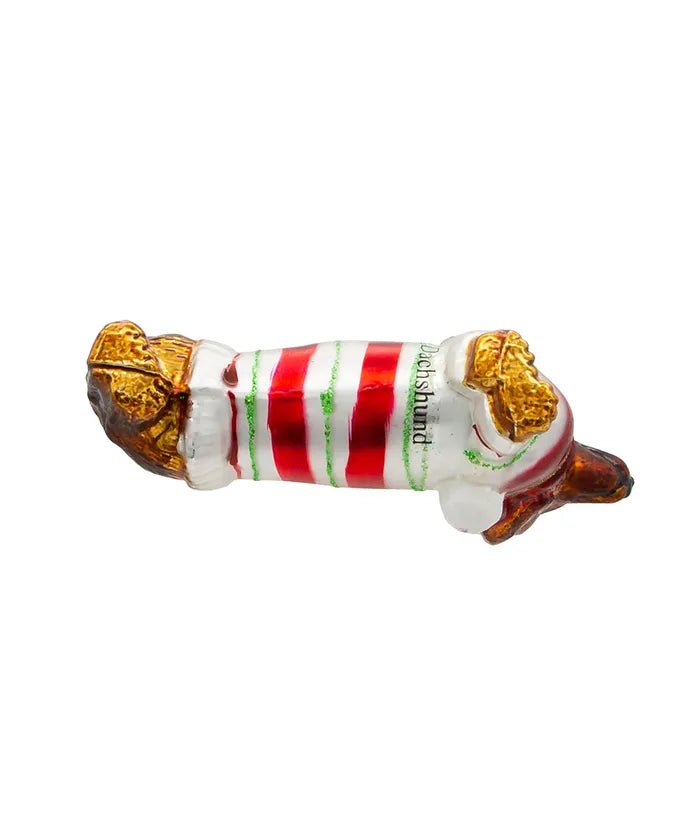 Dachshund with Bow Glass Ornament – Noble Gems - Tree Treasures