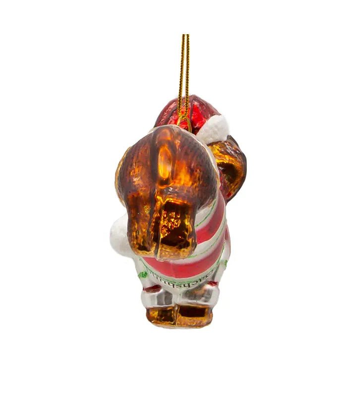 Dachshund with Bow Glass Ornament – Noble Gems - Tree Treasures