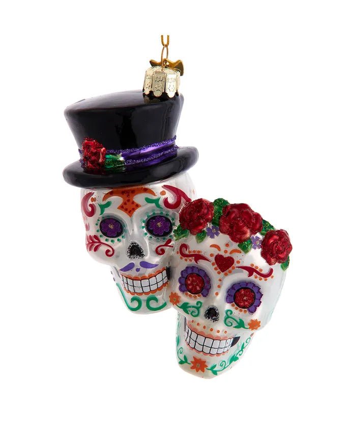 Day of the Dead Couple Glass Ornament – 4.25 - Inch Noble Gems - Tree Treasures