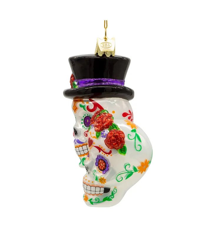 Day of the Dead Couple Glass Ornament – 4.25 - Inch Noble Gems - Tree Treasures