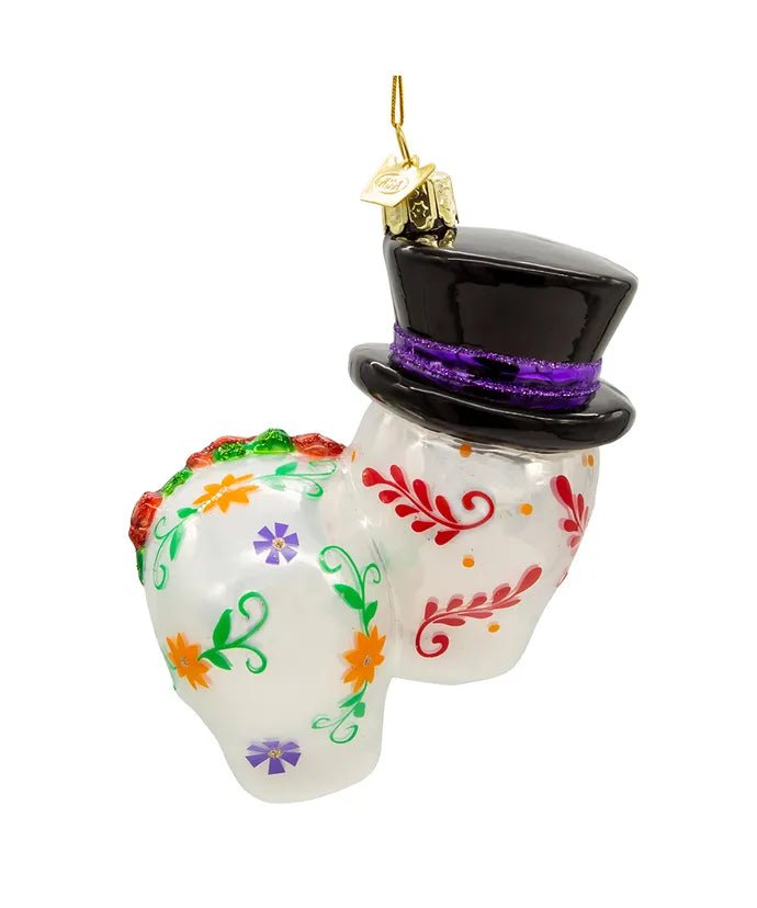 Day of the Dead Couple Glass Ornament – 4.25 - Inch Noble Gems - Tree Treasures