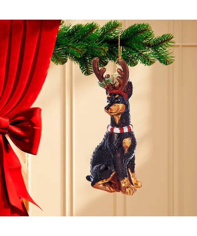 Doberman Glass Ornament – 4 - Inch Noble Gems - Tree Treasures