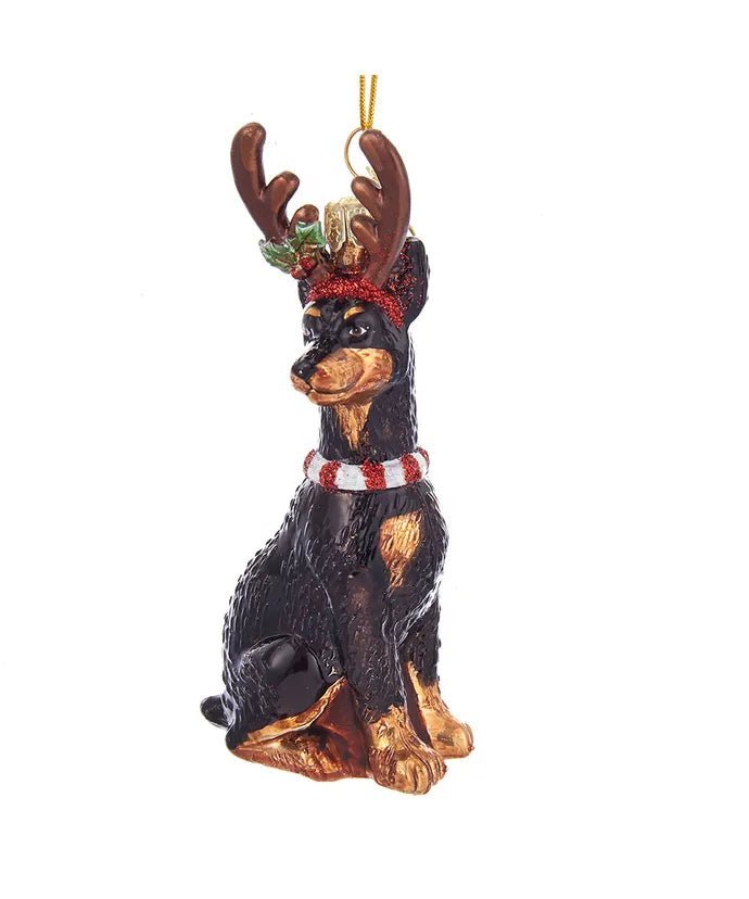 Doberman Glass Ornament – 4 - Inch Noble Gems - Tree Treasures