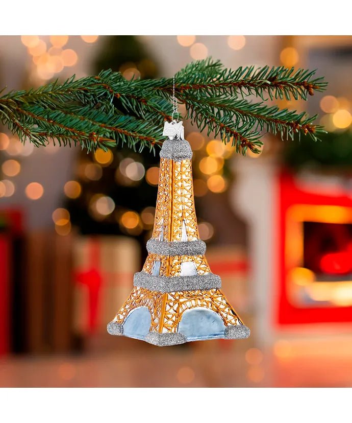 Eiffel Tower Glass Ornament – 5 - Inch Noble Gems - Tree Treasures