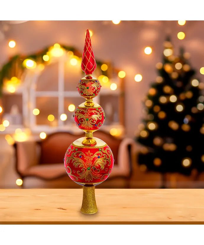 Finial Angel Treetop with Reflector – 15.75 - Inch – Kurt Adler - Tree Treasures