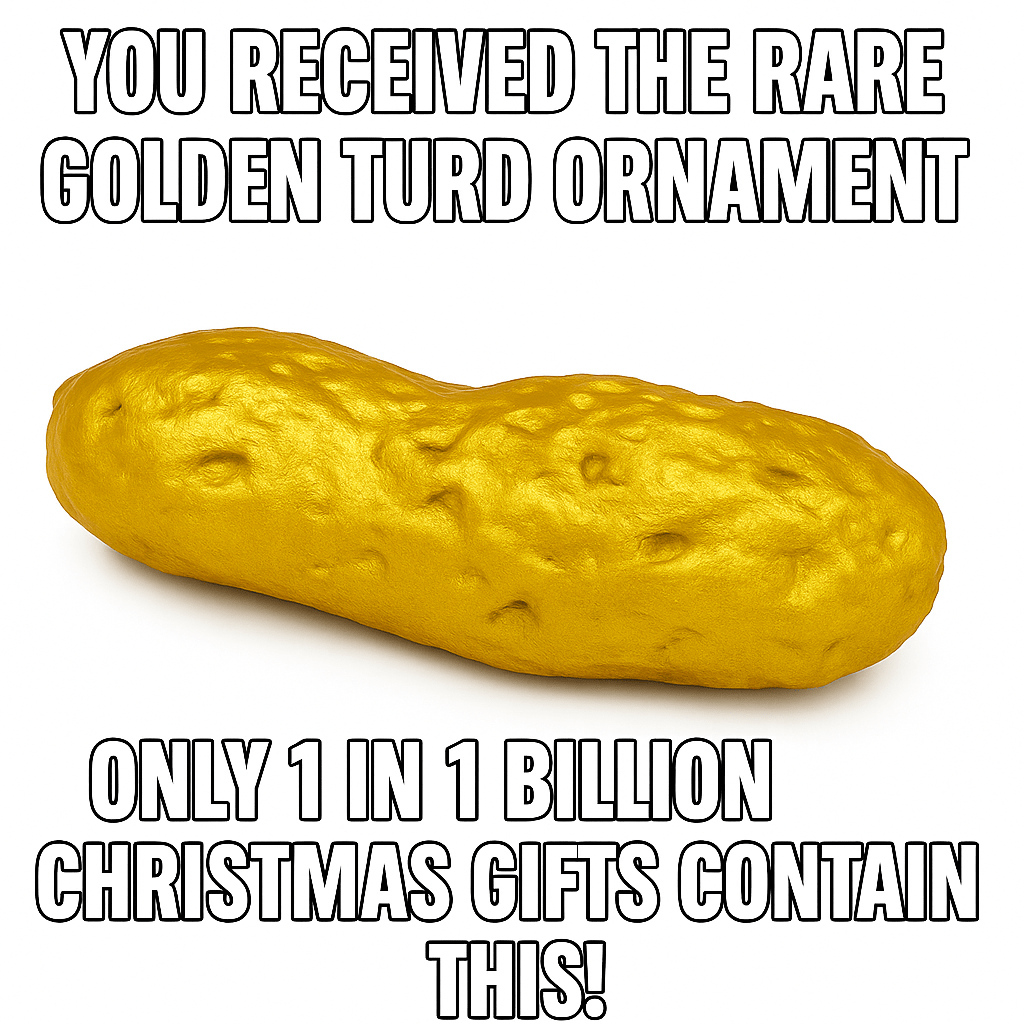Golden Turd™ Ornament – Ultra Rare Gag Gift for Christmas, Birthdays & White Elephant - Tree Treasures