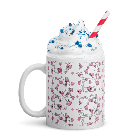 Heart - Filled Kitty Silhouette Mug - Tree Treasures
