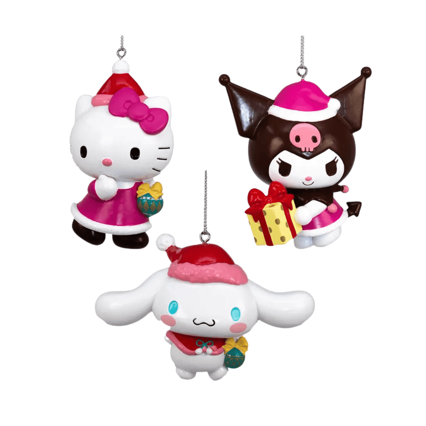 Hello Kitty™ Kuromi, Cinnamoroll & Hello Kitty™ Ornaments – 3 - Piece Assorted Set - Tree Treasures