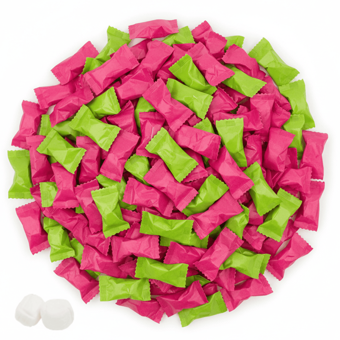 Hibiscus Buttermints 216ct – Hawaii Candy for Hawaiian Party, Beach Themed Candy Buffet, Moana Party Favors, Tropical Aloha Mints, Buttermints Individually Wrapped in Bulk (Mint Pink and Green Wrapper) - Tree Treasures