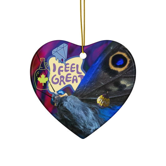 I Feel Great (But I’m a Moth) – Surrealcore Heart Ornament - Tree Treasures
