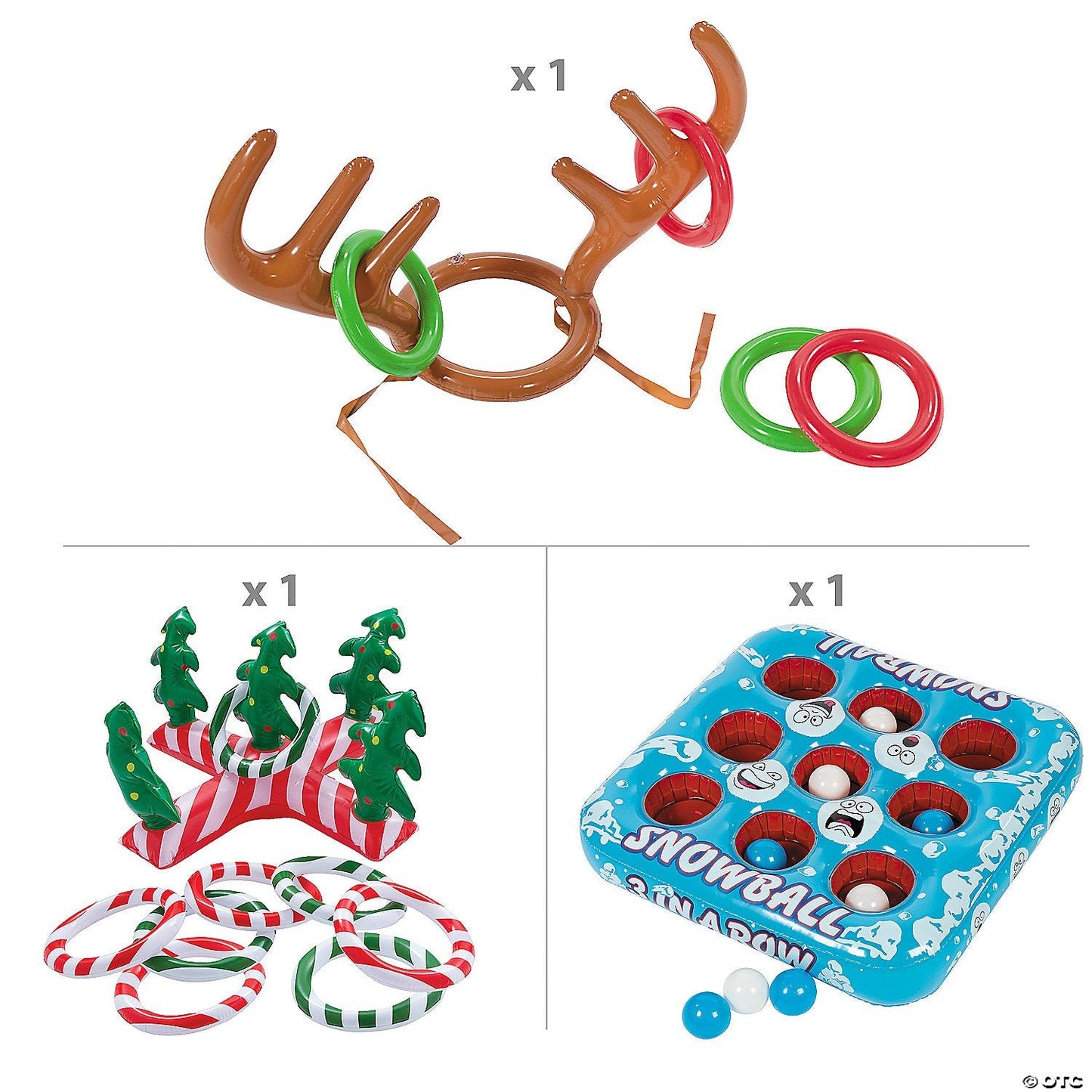 Inflatable Christmas Party Games Kit – 3 Festive Holiday Activities by Fun Express - Tree Treasures