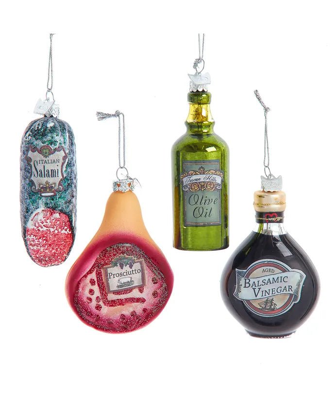 Italian Food Glass Ornament Set – Noble Gems (Set of 4) - Tree Treasures