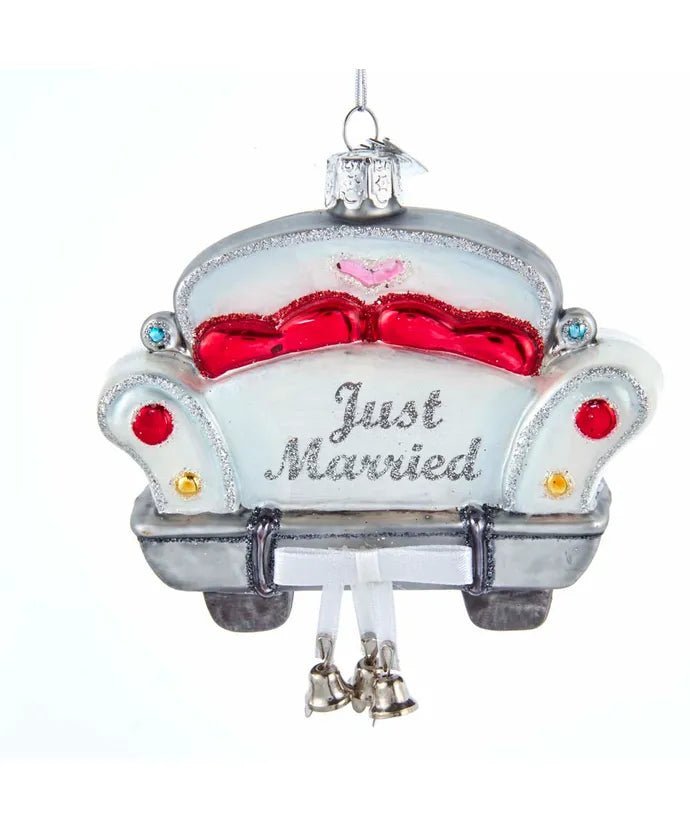 "Just Married" Car Glass Ornament – Noble Gems - Tree Treasures