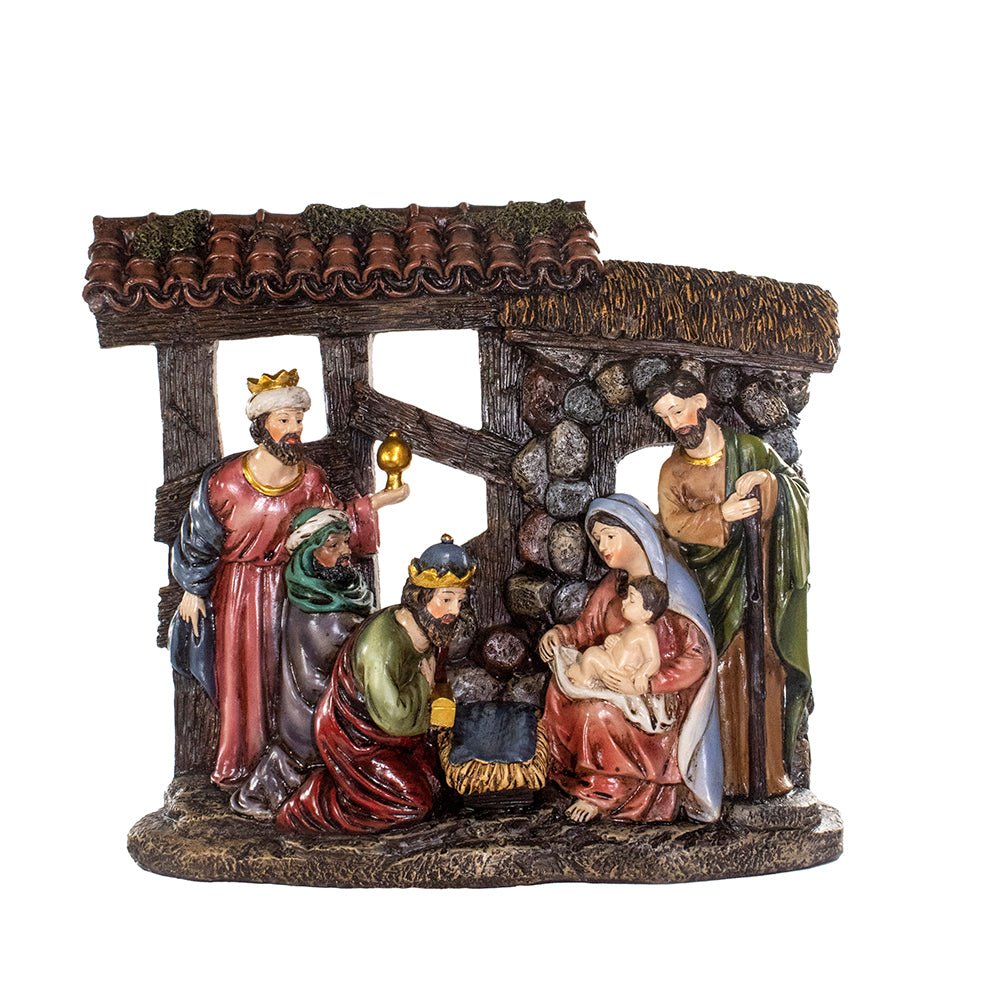 KURT ADLER 10" RESIN NATIVITY SCENE TABLE PIECE - Tree Treasures