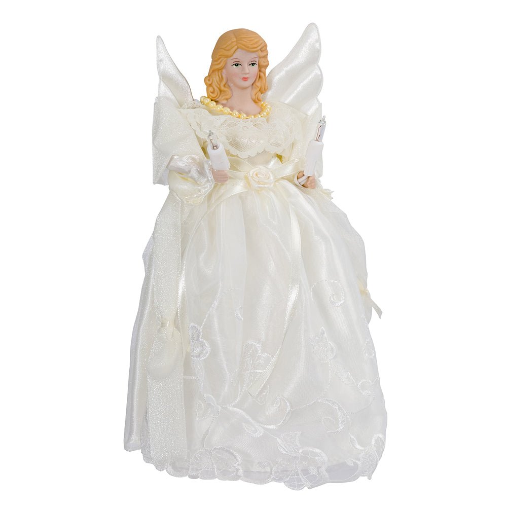 KURT ADLER 10" UL 10/L GOLD/IVORY ANGEL - Tree Treasures